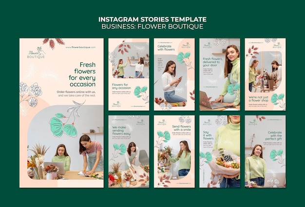 Storie di instagram di boutique di fiori