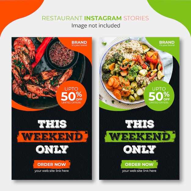 Storie di instagram di cibo del ristorante