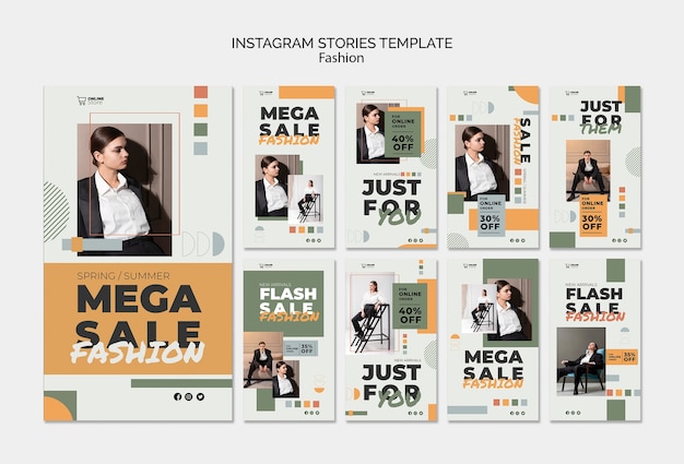 Storie di instagram di vendita di moda geometrica