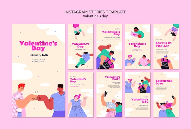 Storie di instagram per la celebrazione di San Valentino