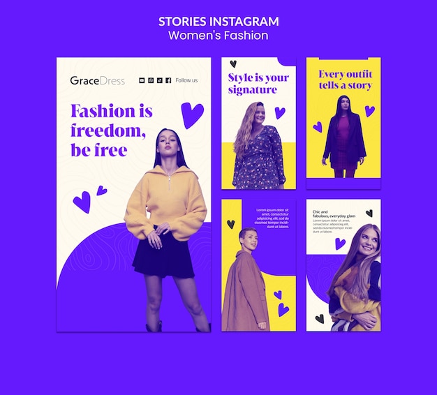 Storie di moda femminile su Instagram