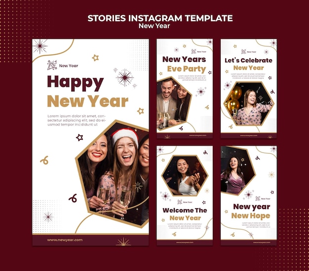 Storie di social media per il nuovo anno festivo