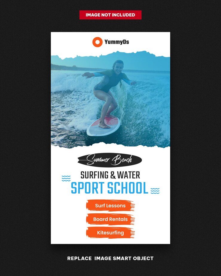 Storie di striscioni di surf e sport acquatici