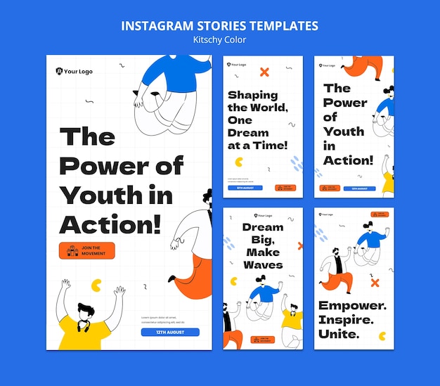 Storie instagram in stile colori kitsch