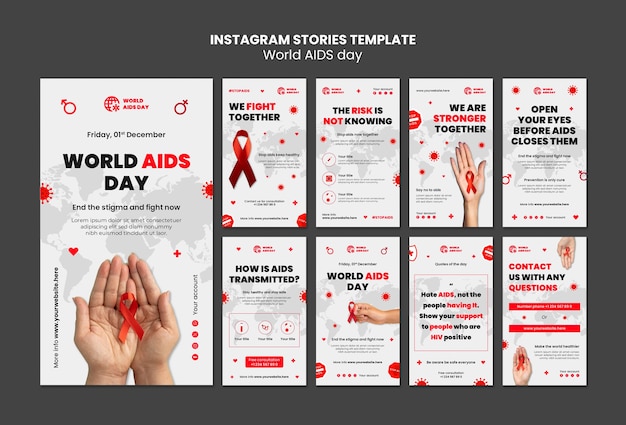 Storie instagram per la giornata mondiale contro l'aids