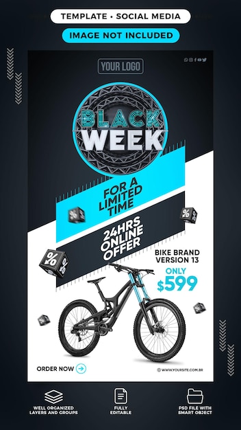 Storie sui social media Black Week Bike in offerta a tempo limitato