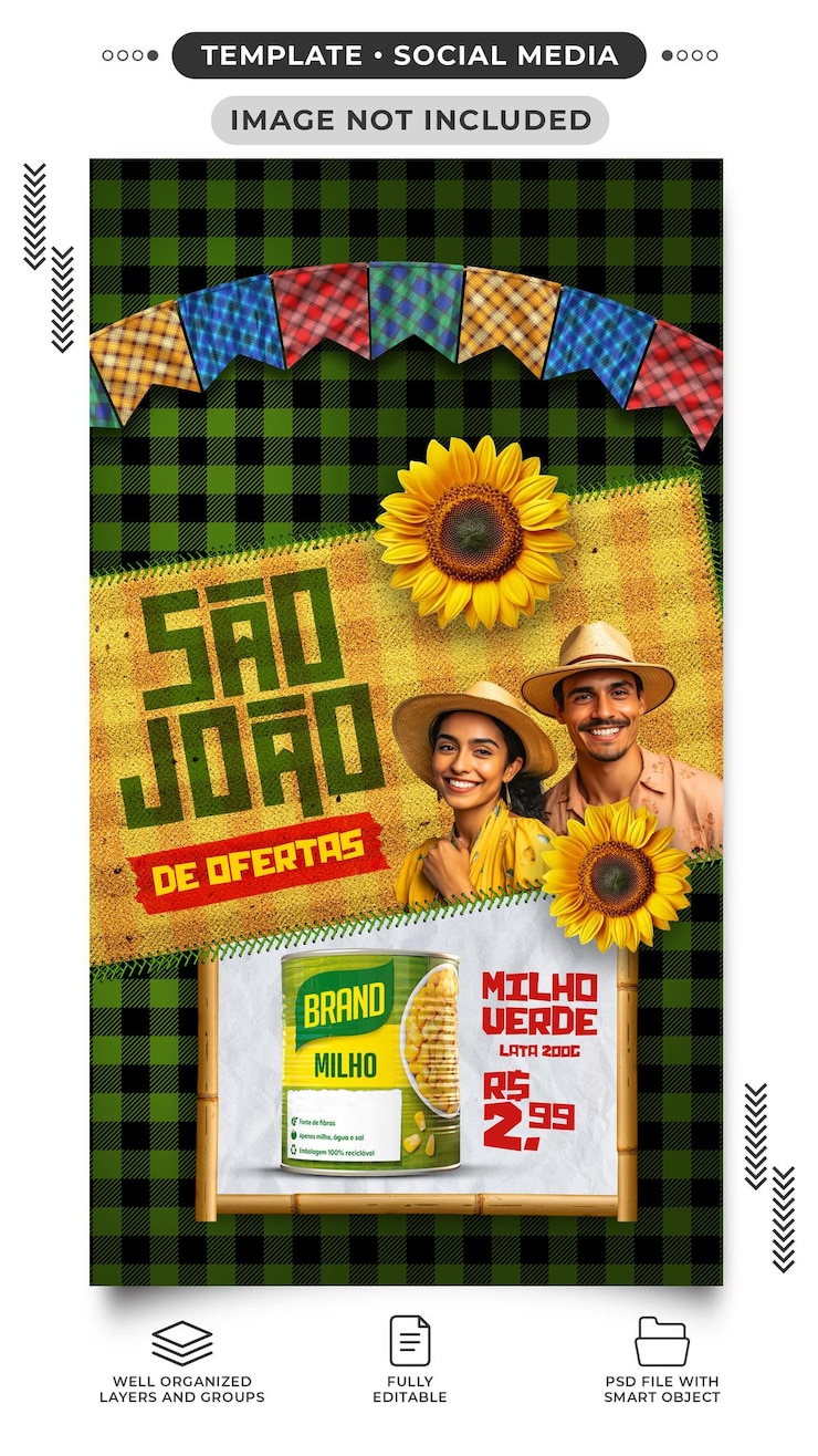PSD storie sui social media sao joao de deals