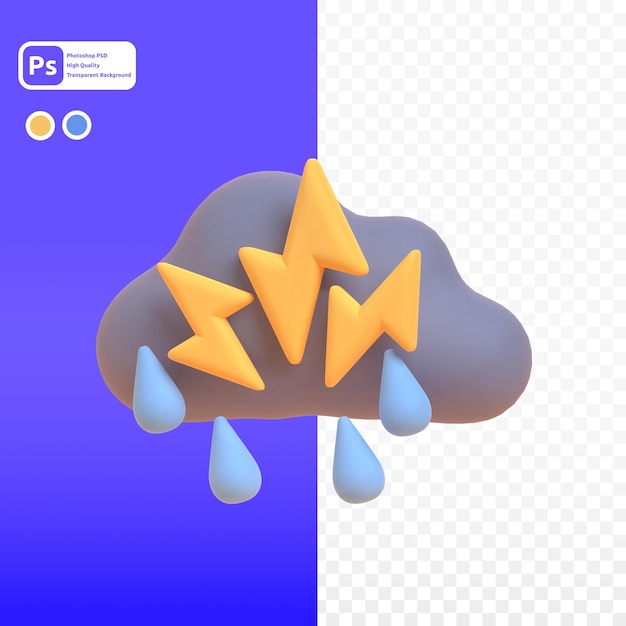 storm in 3d render for graphic asset web presentation or other