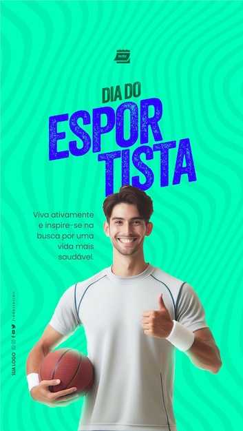 PSD story dia do esportista 19 de fevereiro