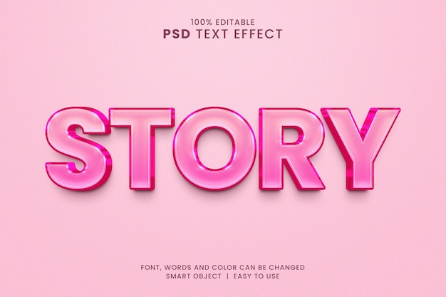 Story editierbarer 3D-Texteffekt