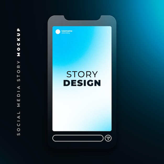 PSD story-mockup mit schwarzem hintergrund