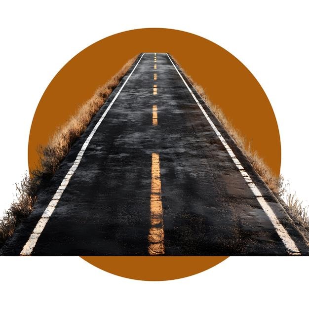 strada curva o autostrada con marcature isolate su uno sfondo trasparente strada e autostrada png