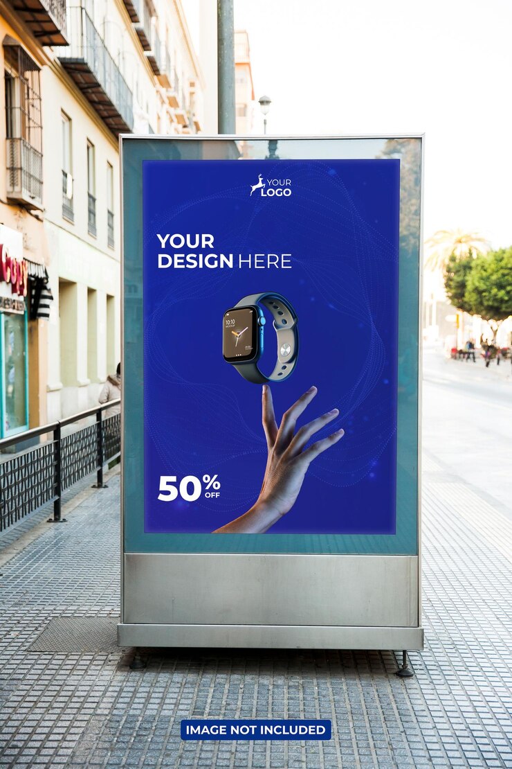 Strada mockup di poster per cartelloni pubblicitari PSD
