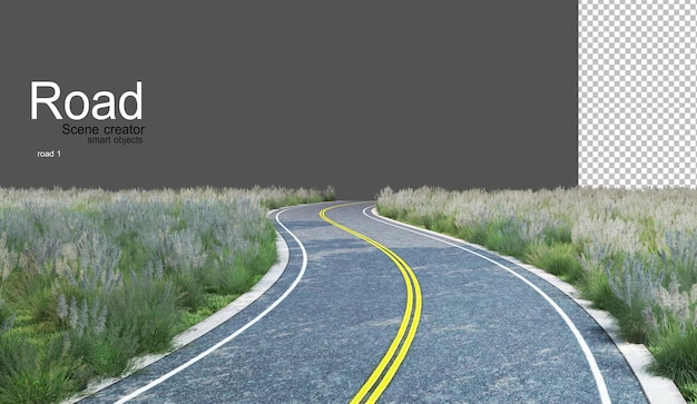 strada tortuosa lungo l'erba