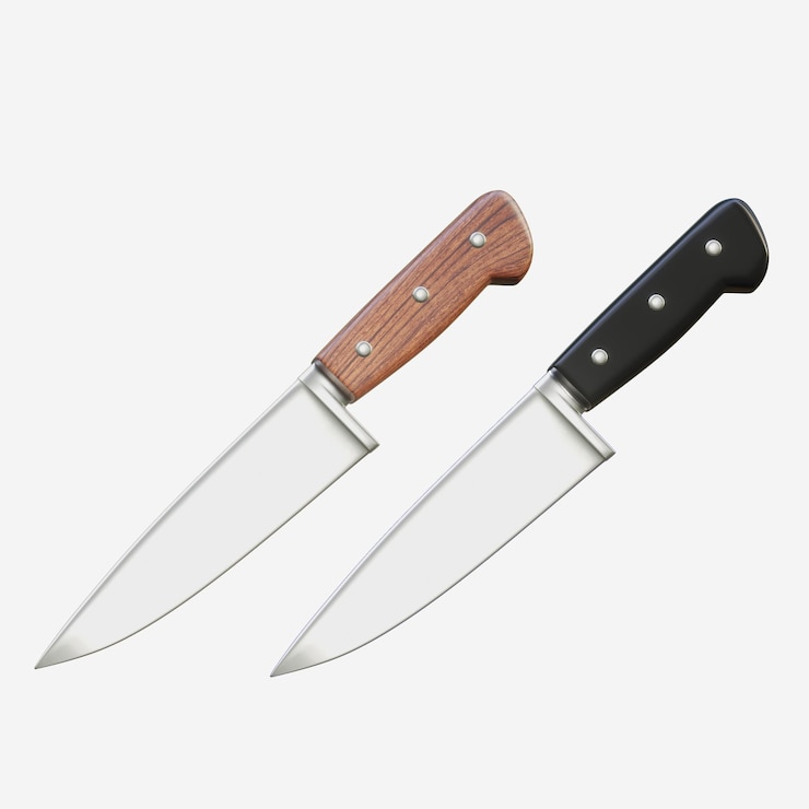 PSD straight edge kitchen carving knife in wood handle