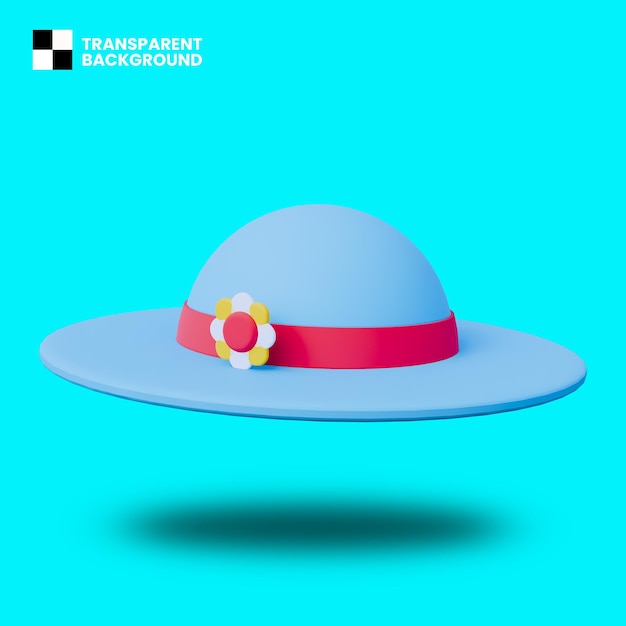 Strandhut 3D-Symbol isoliert