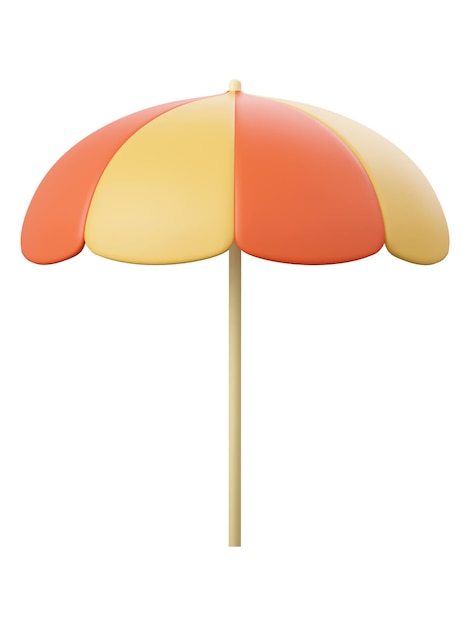 Strandschirm 3D-Illustration des Sommerkonzepts