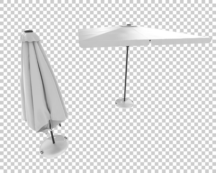 PSD strandschirm isoliert auf durchsichtigem hintergrund 3d-rendering-illustration