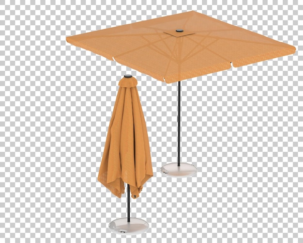 Strandschirm isoliert auf durchsichtigem Hintergrund 3D-Rendering-Illustration