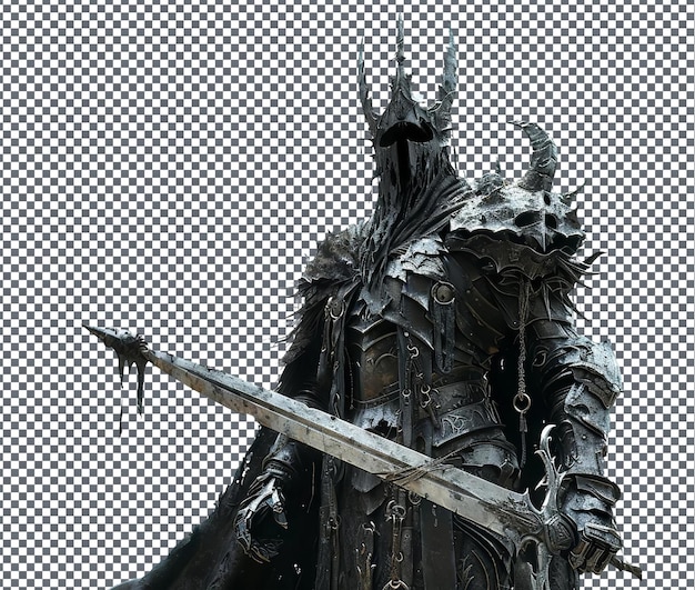 Strano Darius Blackthorn Cavaliere della Morte isolato su uno sfondo trasparente