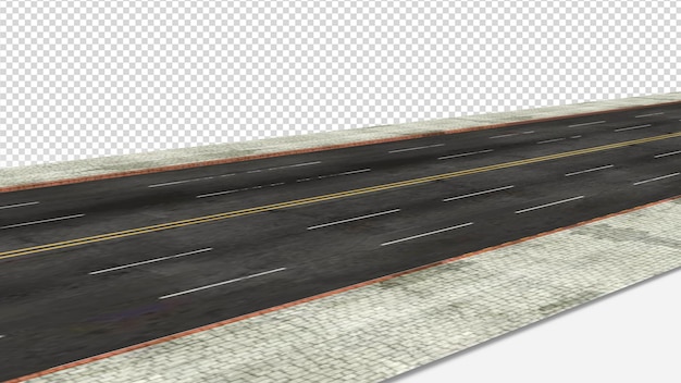 Straßenansicht auf transparentem Hintergrund