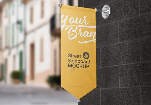 Straßenbanner mockup 3d rendern