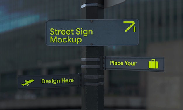 PSD straßenschild-mockup-design