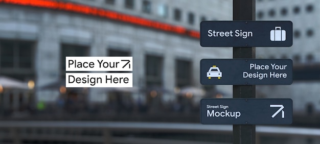 PSD straßenschild-mockup-design