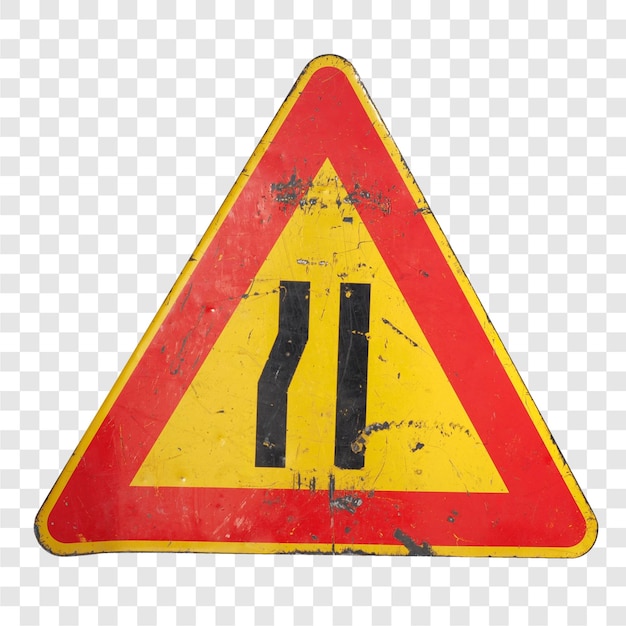 Straßenverengung durchsichtiges Schild