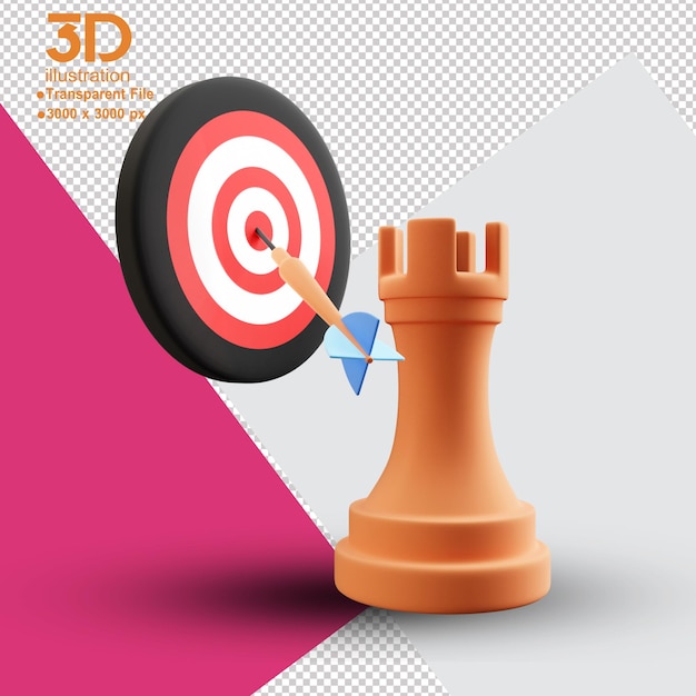 PSD stratégie 3d sur illustration 3d isolée png