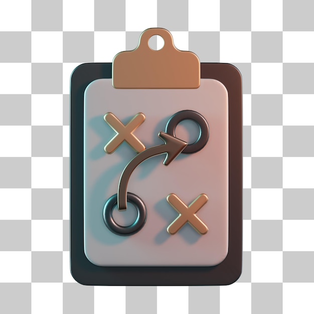 Strategy clipboard 3d-symbol