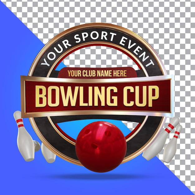 Strato isolato di composizione di rendering 3D di bowling