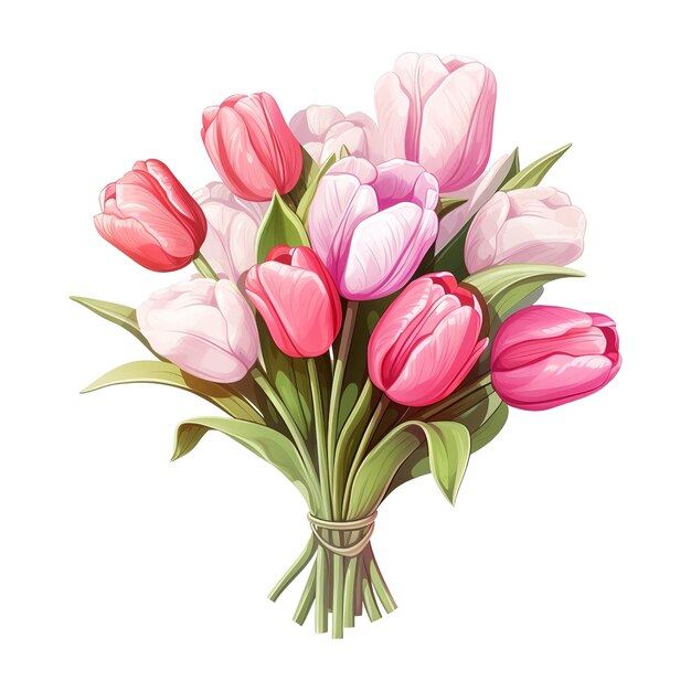 PSD strauß rosa tulpen ki-generiertes bild