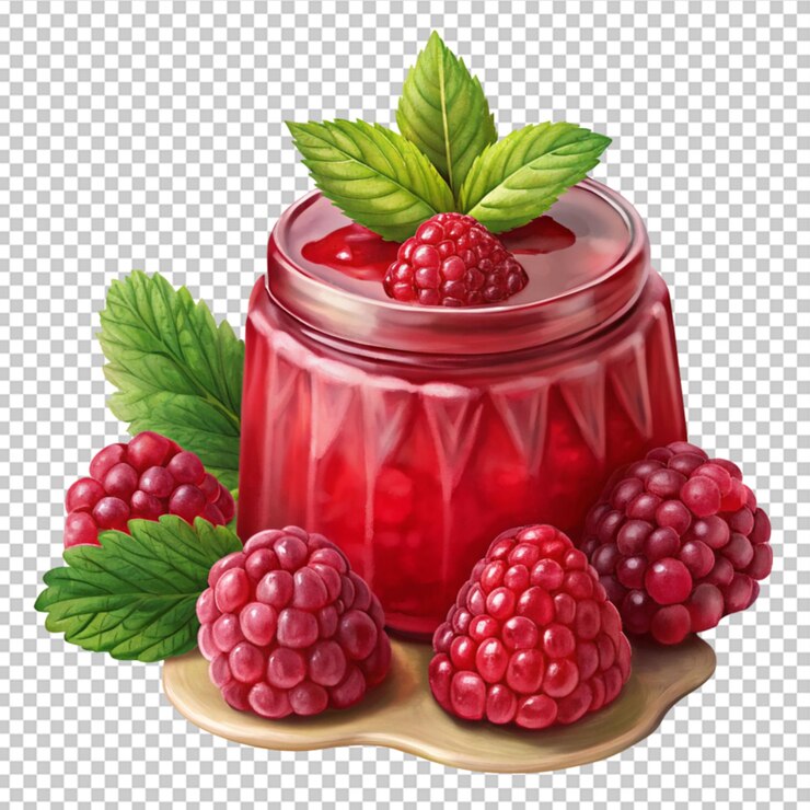 PSD strawberry jam jar