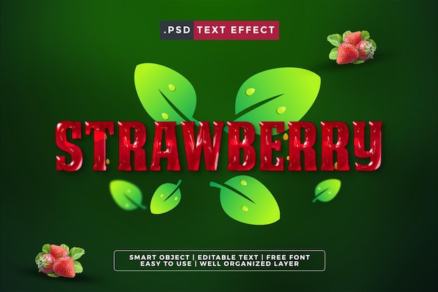 Strawberry Text Effect PSD