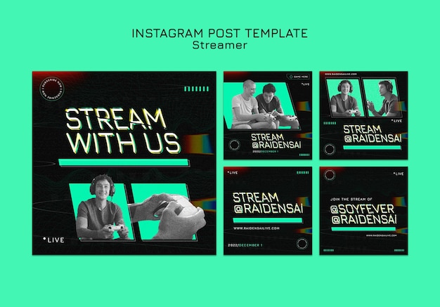 PSD streaming de postagens do instagram de emprego