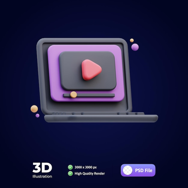 PSD streaming-kino 3d-illustration