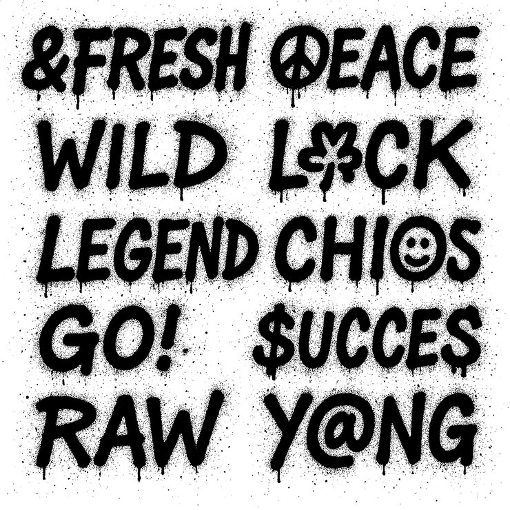 PSD street art typography words and phrases in graffiti style