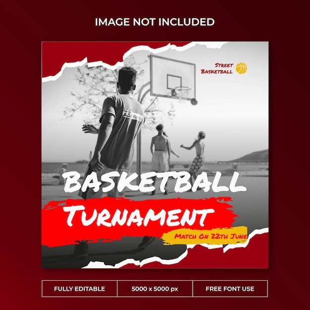 Street basketball instagram post social media vorlage