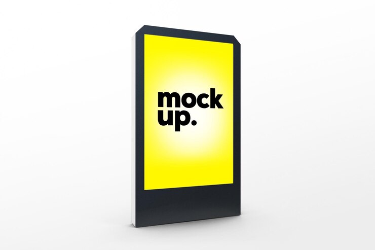PSD street billboard mockup template with side view