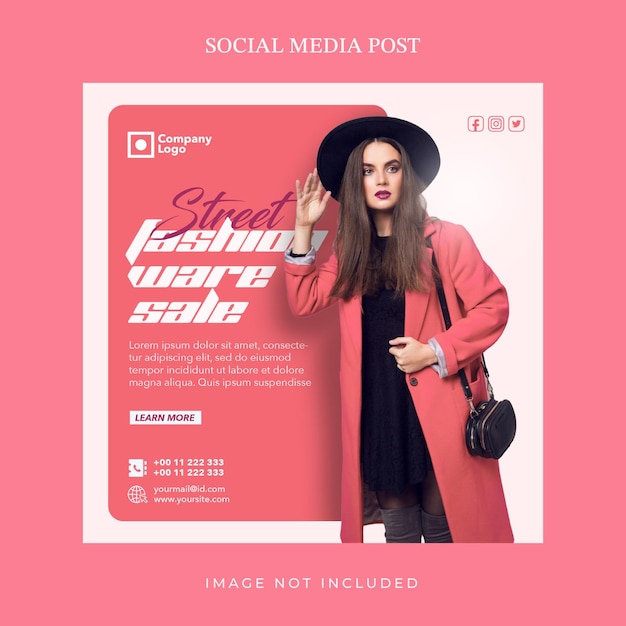 PSD street-fashion-ware-verkauf-social-media-post-flyer-design-vorlage