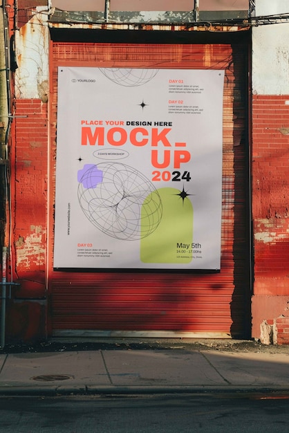 PSD street poster mockup design