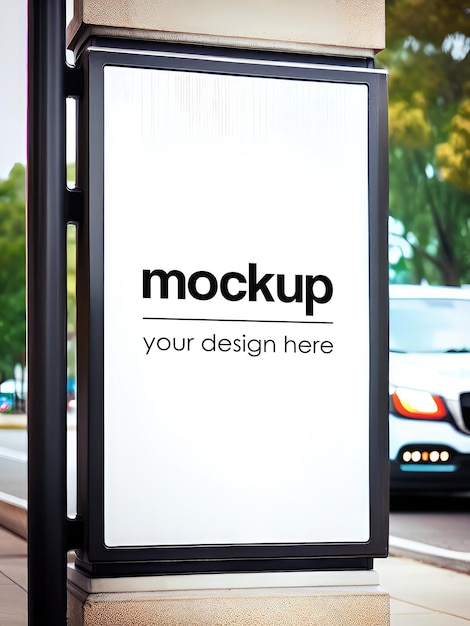 Street shop signage mockup outdoor-werbevitrine