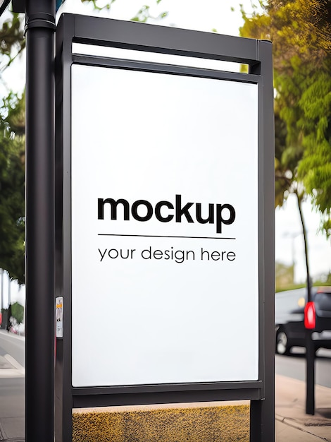 PSD street shop signage mockup vitrina de publicidad exterior