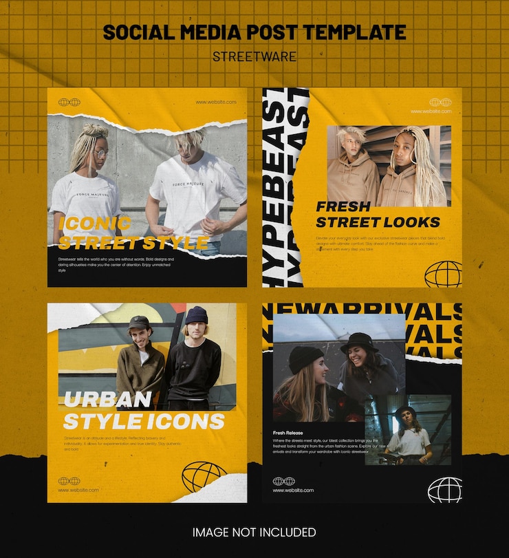 PSD streetware fashion post nas mídias sociais