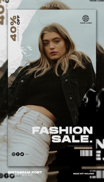 PSD streetwear urban fashion banner instagram story vorlage premium psd