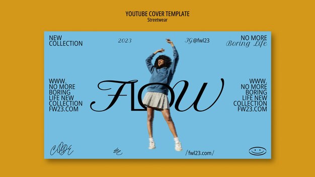 PSD streetwear-youtube-cover im flachen design