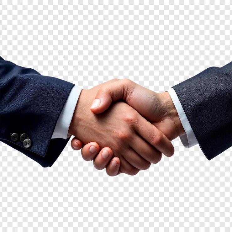PSD stretta di mano tra due persone su uno sfondo bianco file png immagine in primo piano di una stretta di mani ferma