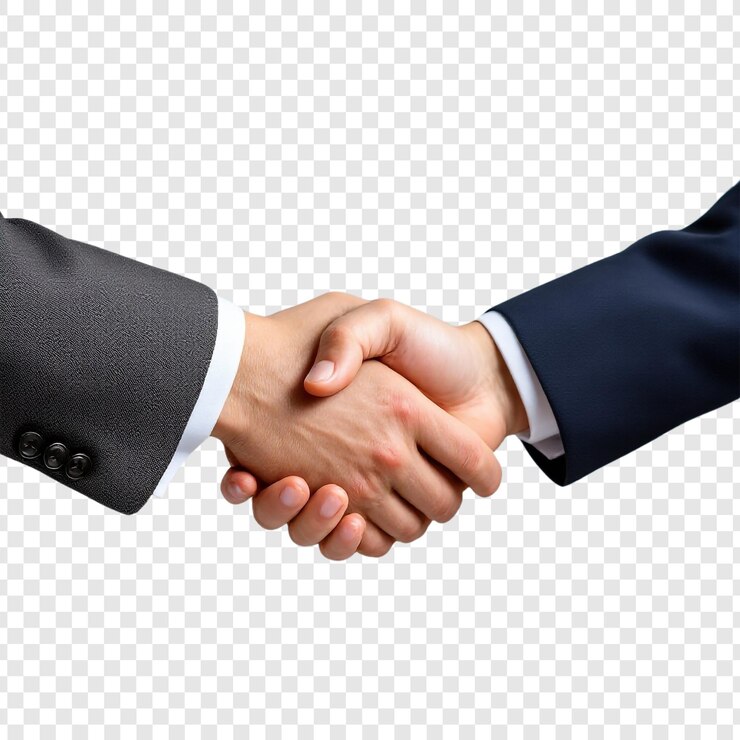 PSD stretta di mano tra due persone su uno sfondo bianco file png immagine in primo piano di una stretta di mani ferma