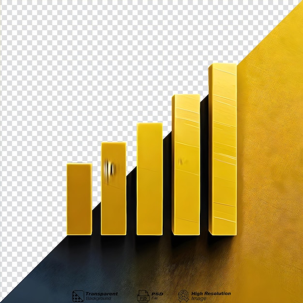 Strichdiagramm-symbol 3d isoliert auf transparentem hintergrund